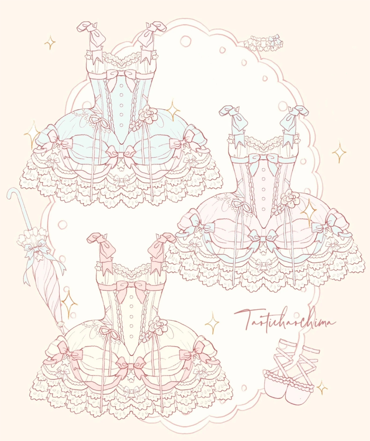 Blue Lace Marie Antoinette Style Short Dress