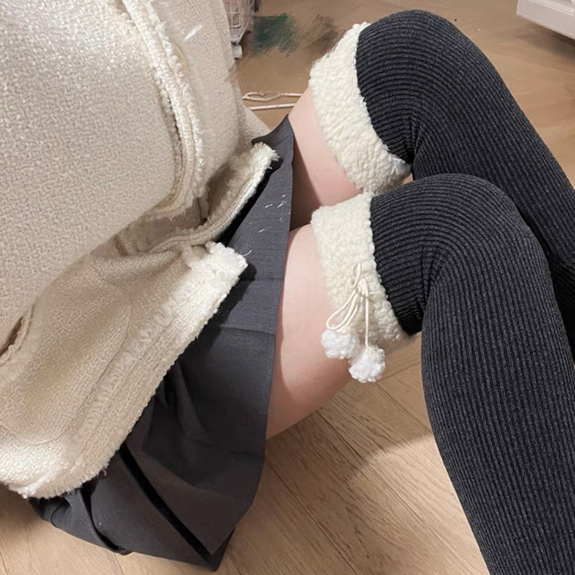 ♡ Furry Ball Thigh-Highs ♡