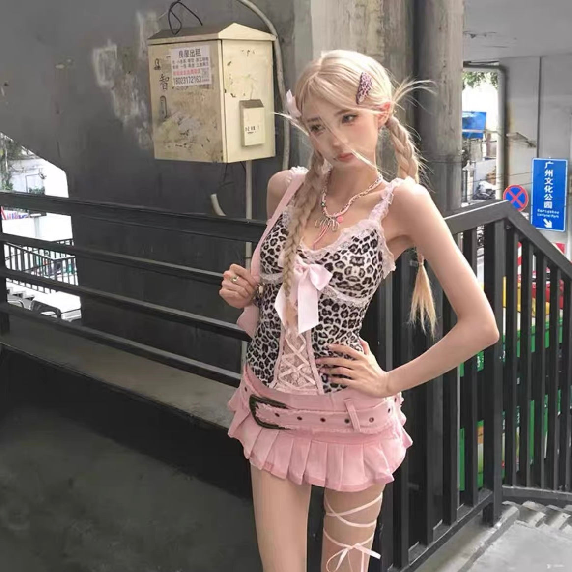 Y2K Aesthetic Pink Micro Skort