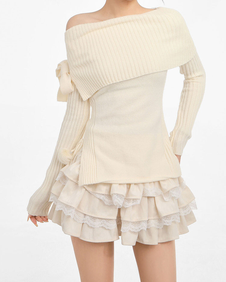 Gonna in pizzo arricciato Ballerina Core