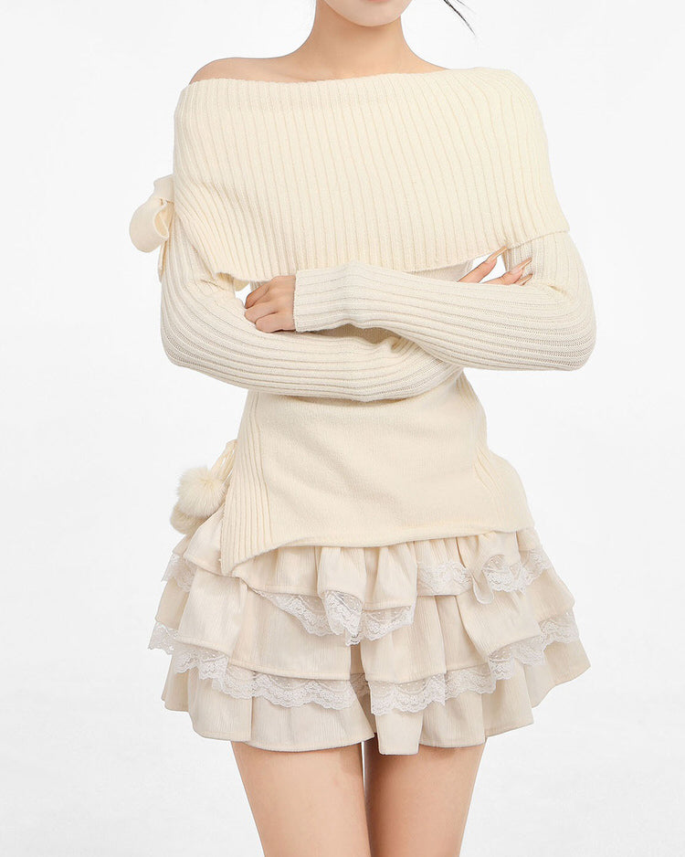 Gonna in pizzo arricciato Ballerina Core
