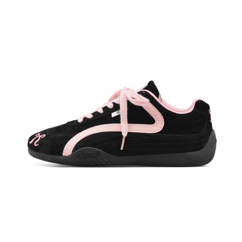Coquette Aesthetic Pink Bow Sneakers