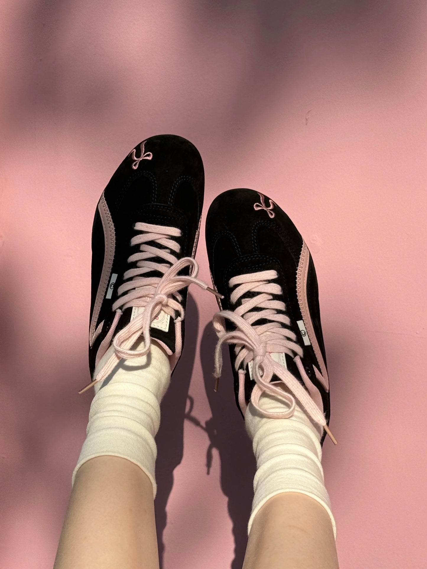 Coquette Aesthetic Pink Bow Sneakers