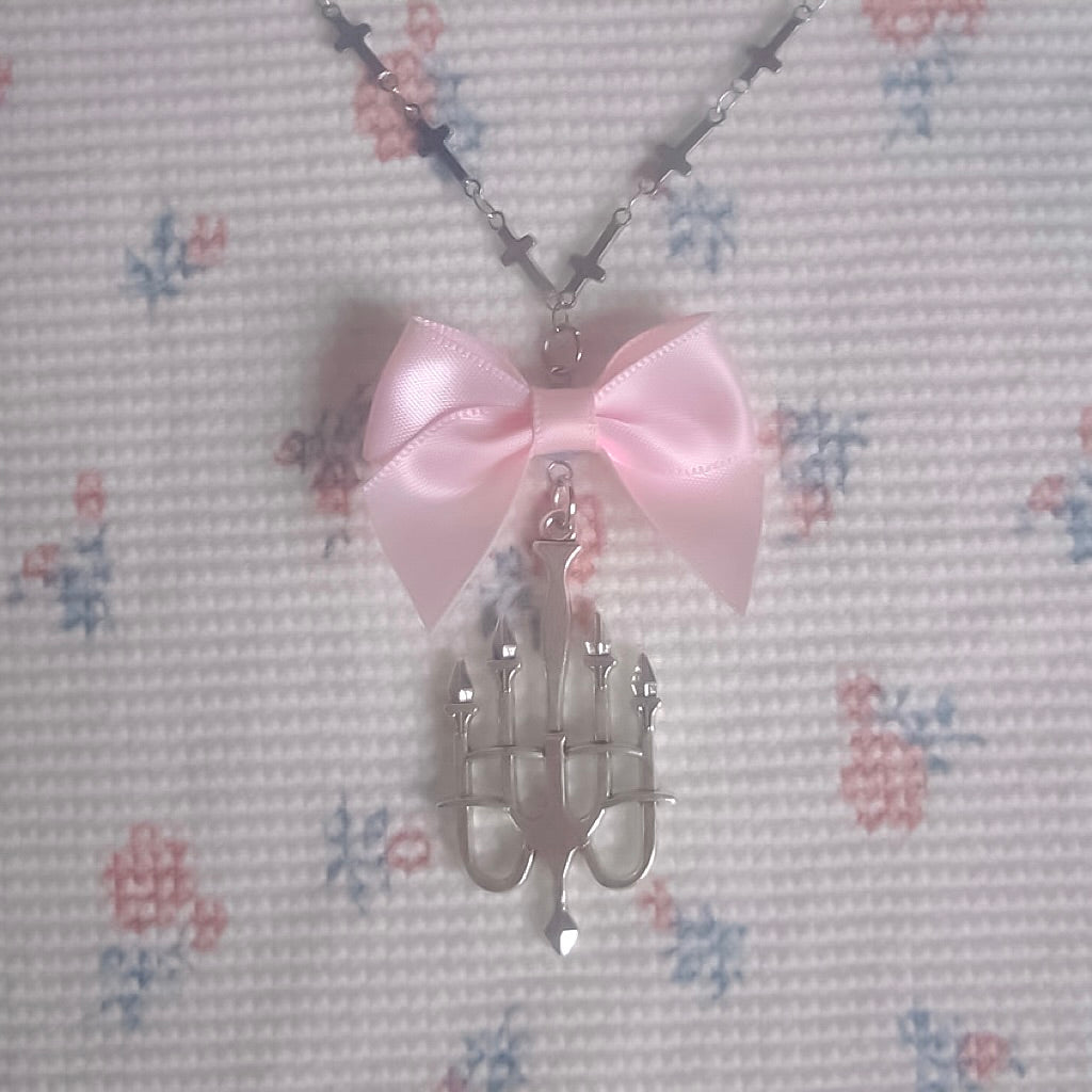 ♡ Candlestick Bow Necklace ♡