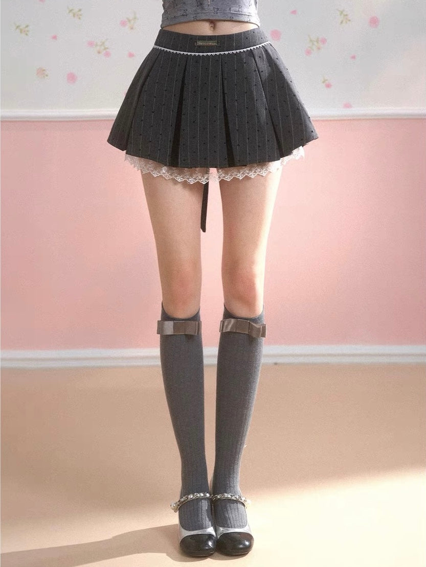 Gray Pleated Skirt
