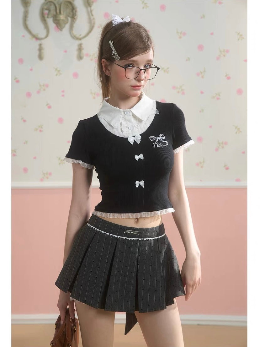 Gray Pleated Skirt