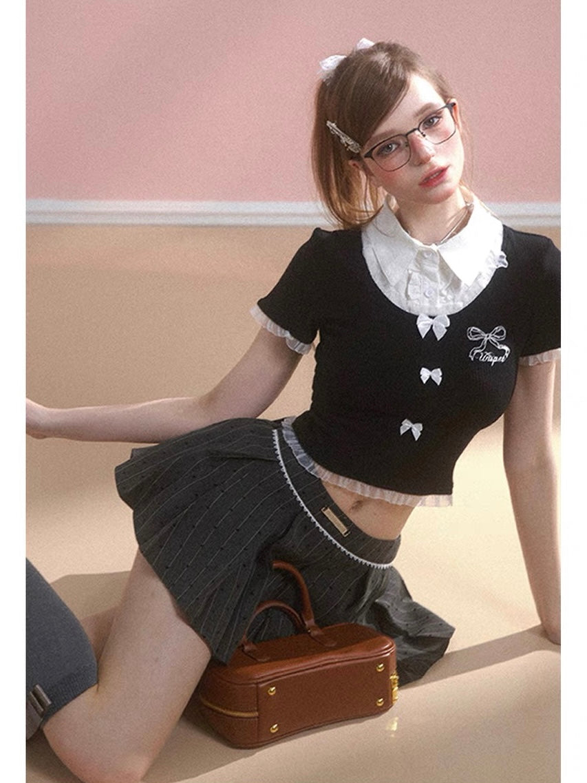 Gray Pleated Skirt