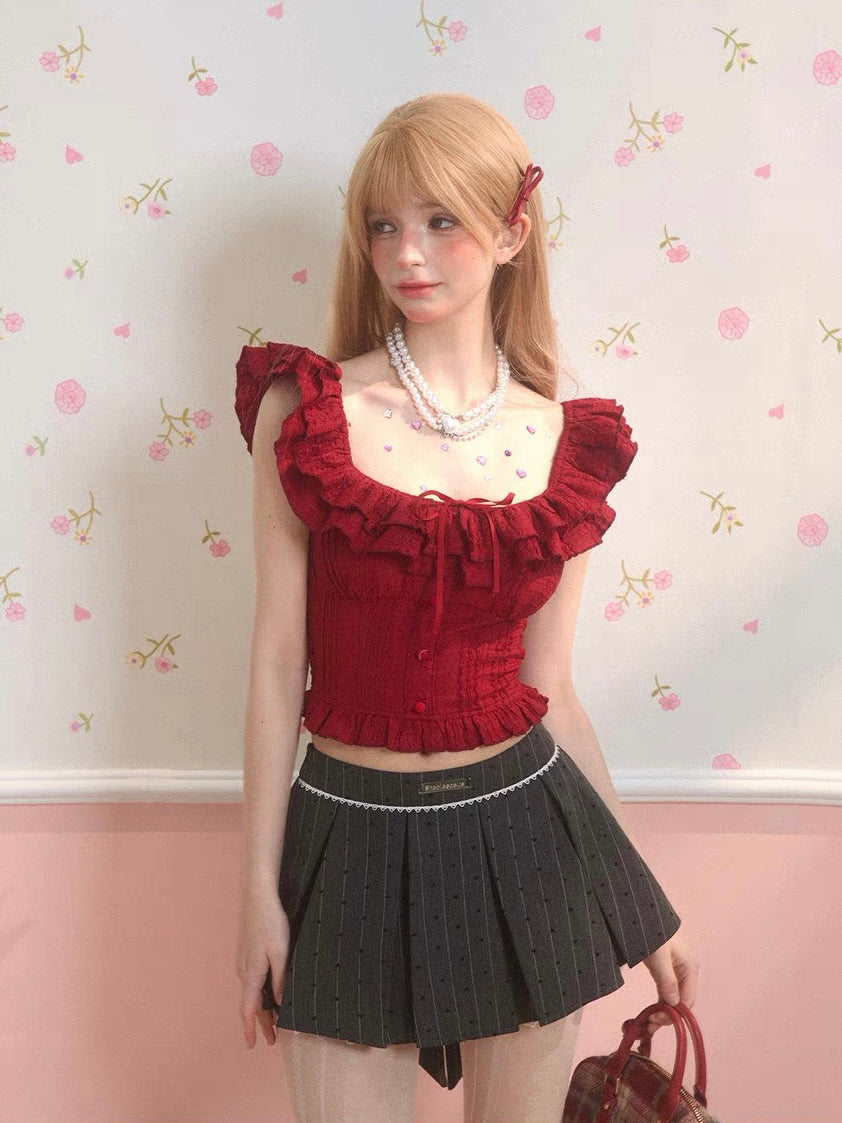 Gray Pleated Skirt
