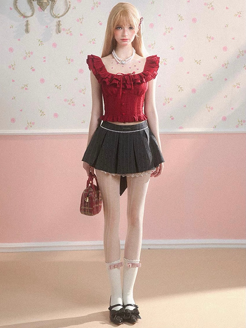 Gray Pleated Skirt