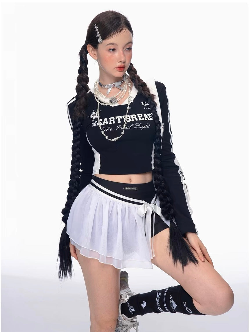 White Mesh Ballet Skort