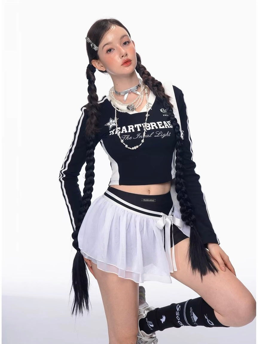 White Mesh Ballet Skort