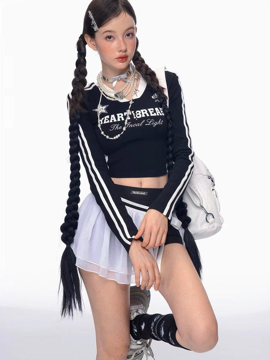 White Mesh Ballet Skort