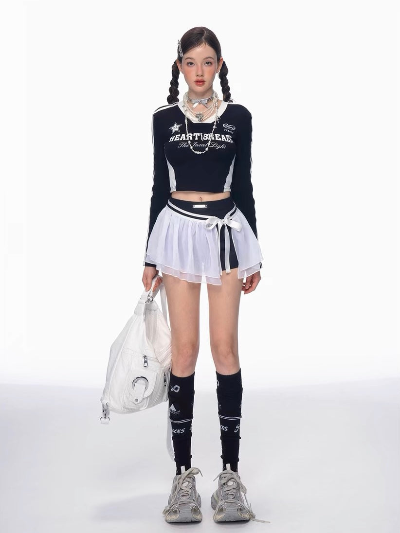 White Mesh Ballet Skort