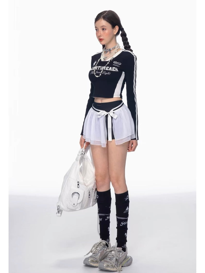 White Mesh Ballet Skort
