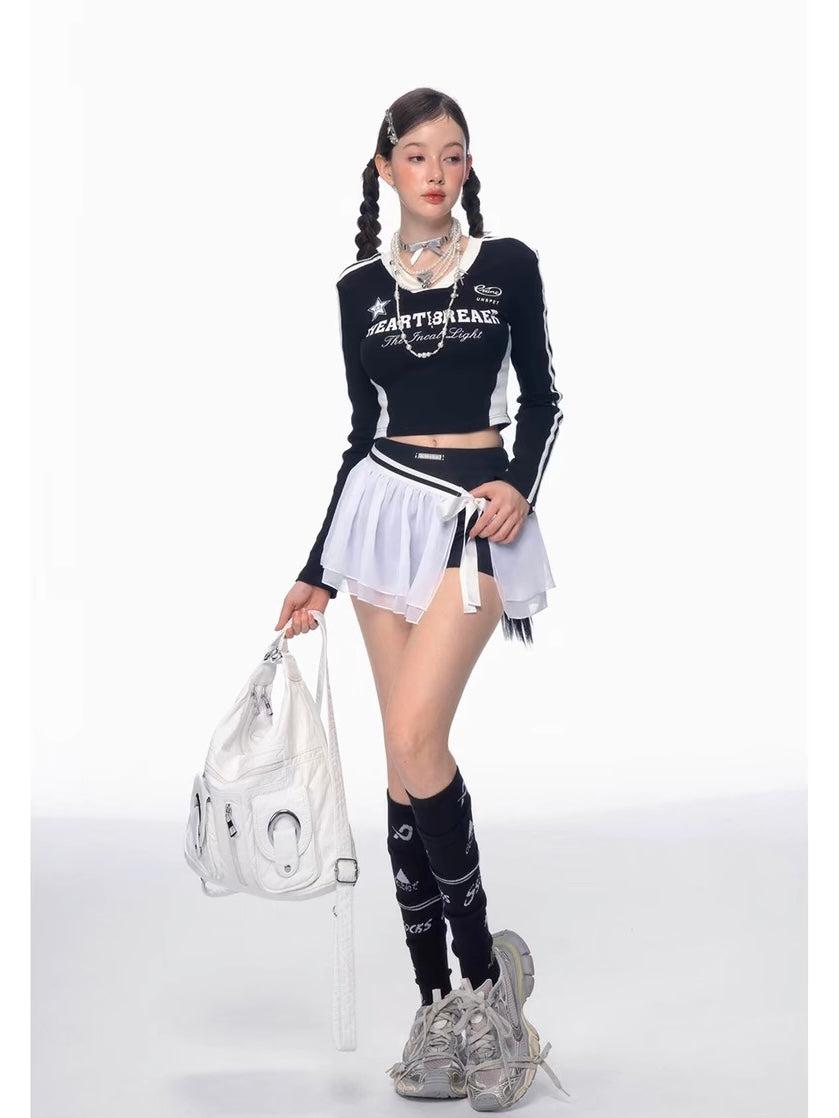 White Mesh Ballet Skort