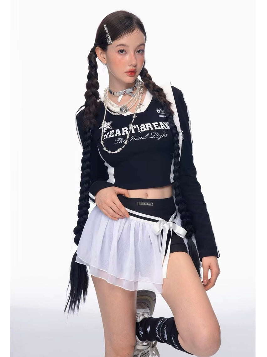 White Mesh Ballet Skort
