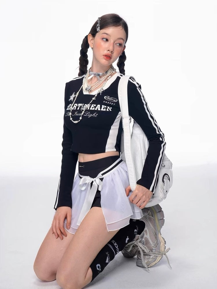 White Mesh Ballet Skort