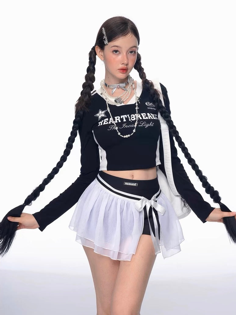 White Mesh Ballet Skort