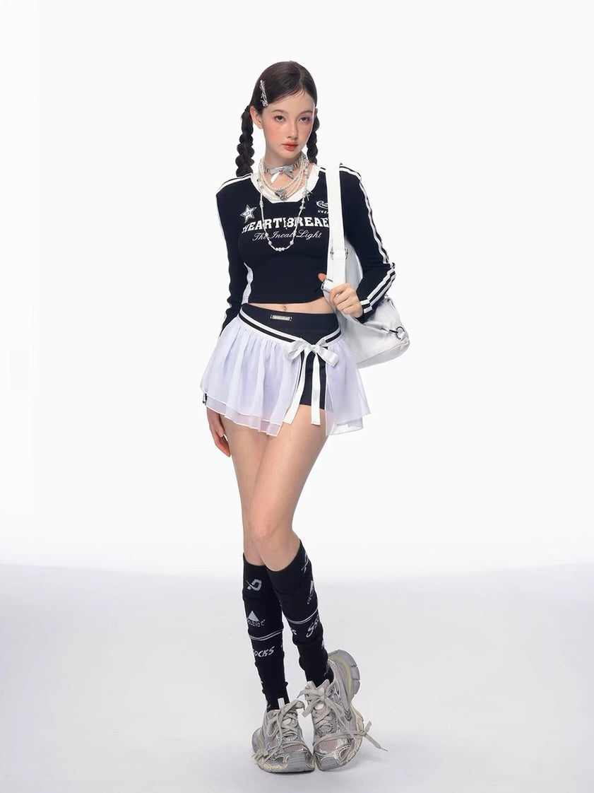 White Mesh Ballet Skort