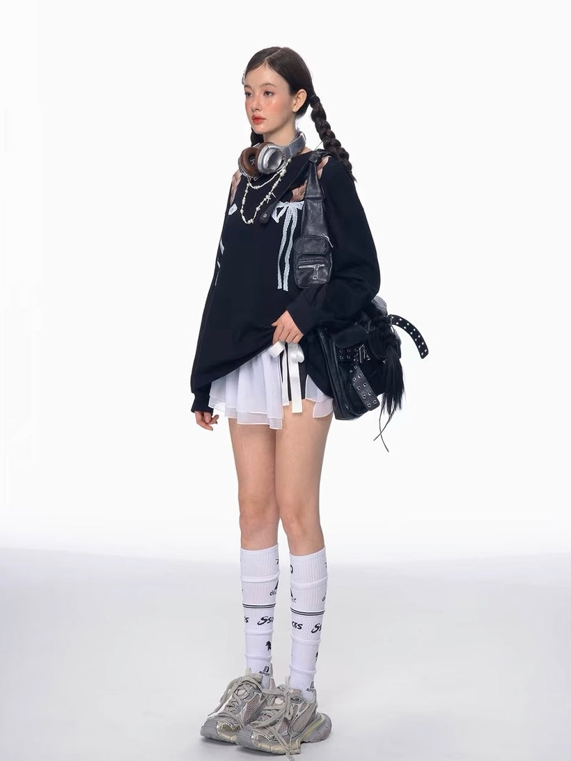 White Mesh Ballet Skort