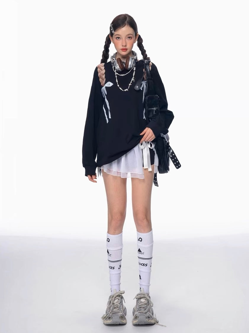 White Mesh Ballet Skort