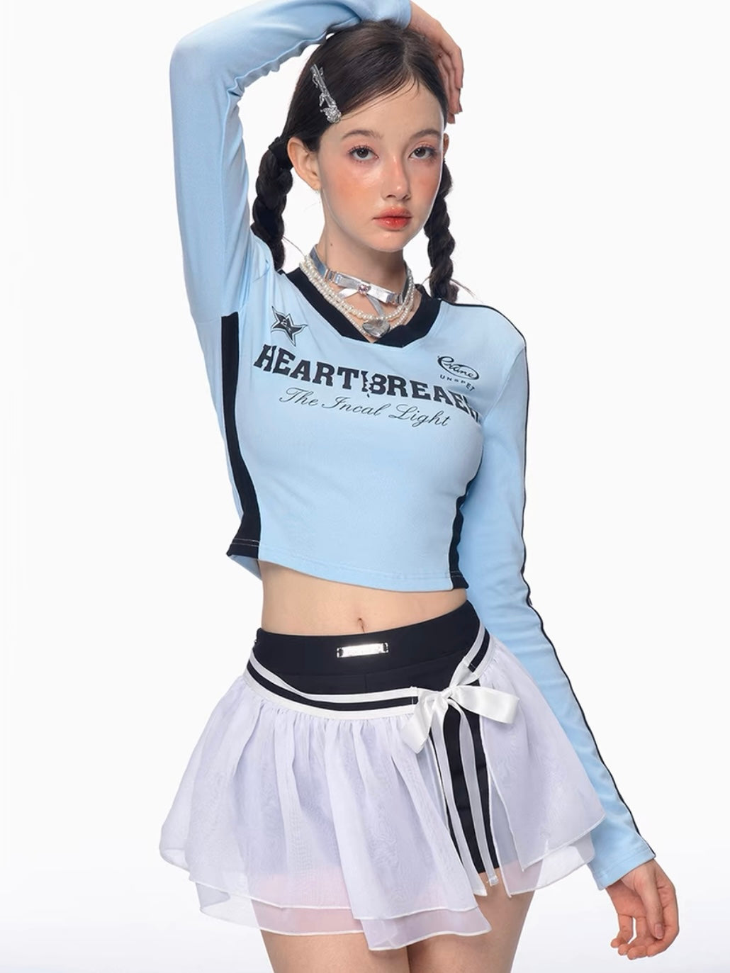 White Mesh Ballet Skort