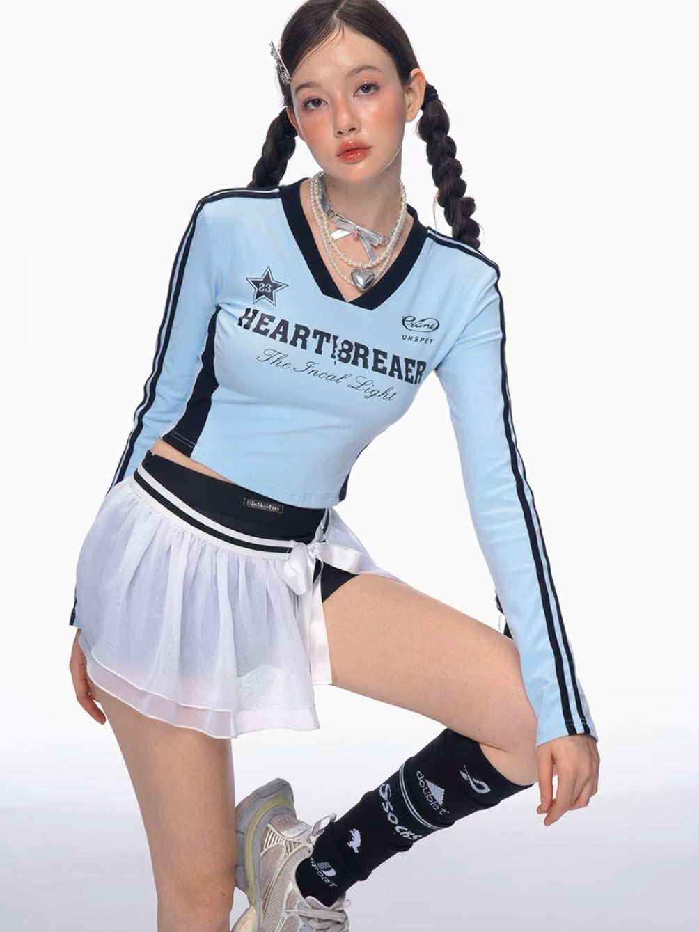 White Mesh Ballet Skort