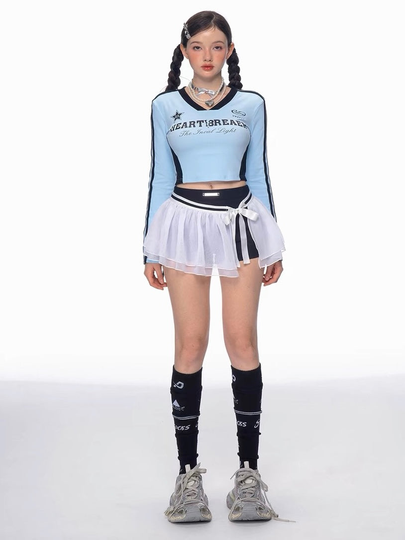 White Mesh Ballet Skort