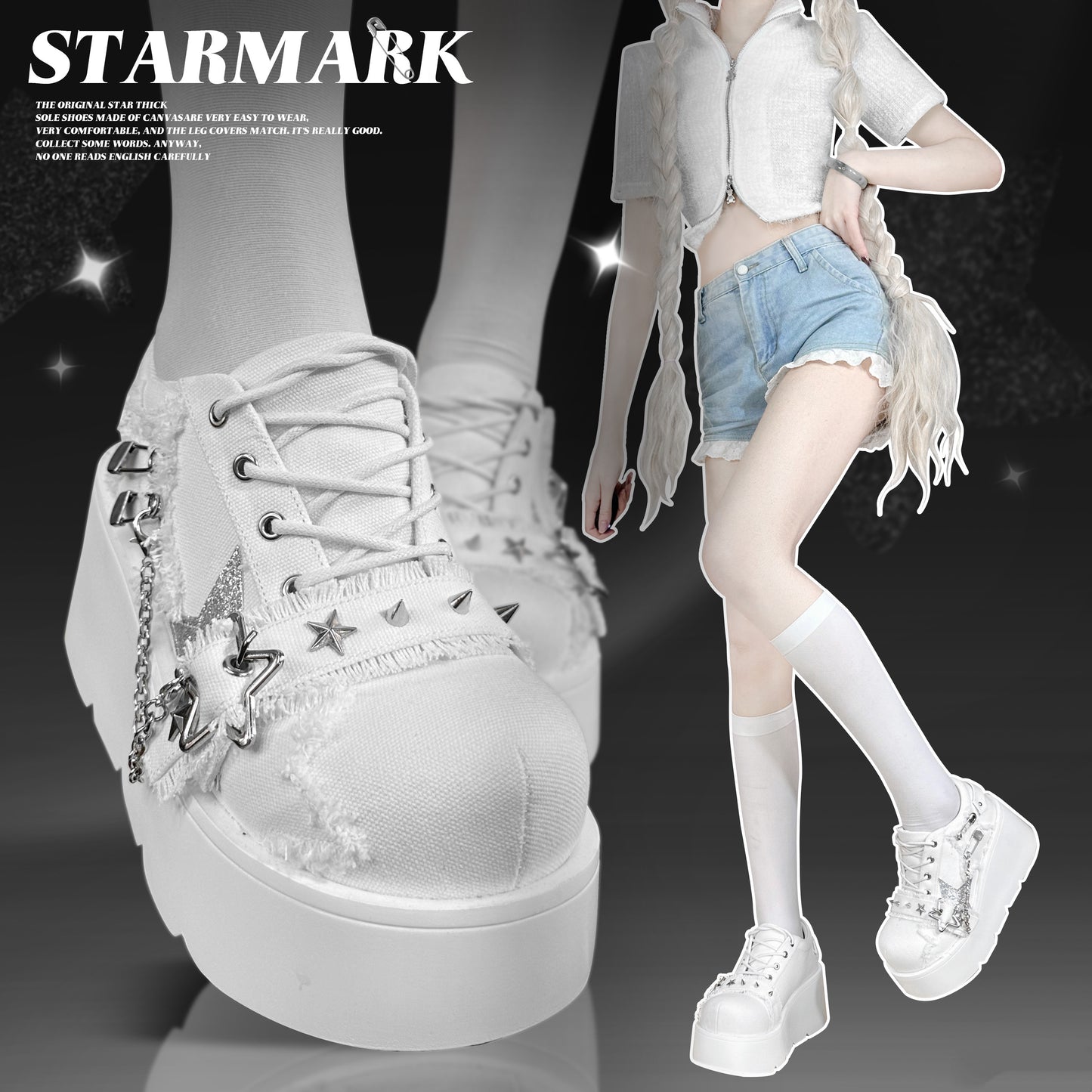 ♡ Star Mark ♡ — туфли на платформе из парусины