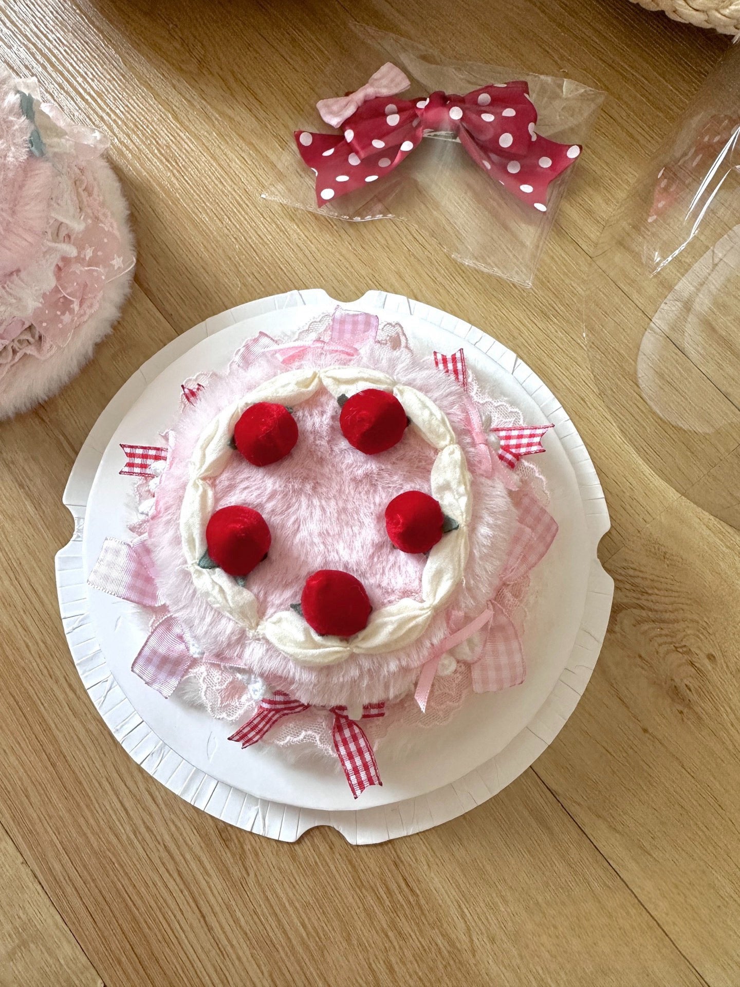 ♡ Strawberry Cake ♡ - Handmade Mini Hat
