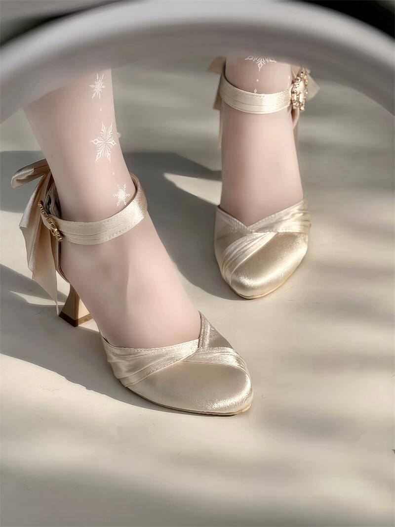 ♡ Crown ♡ - Satin Wedding Heels