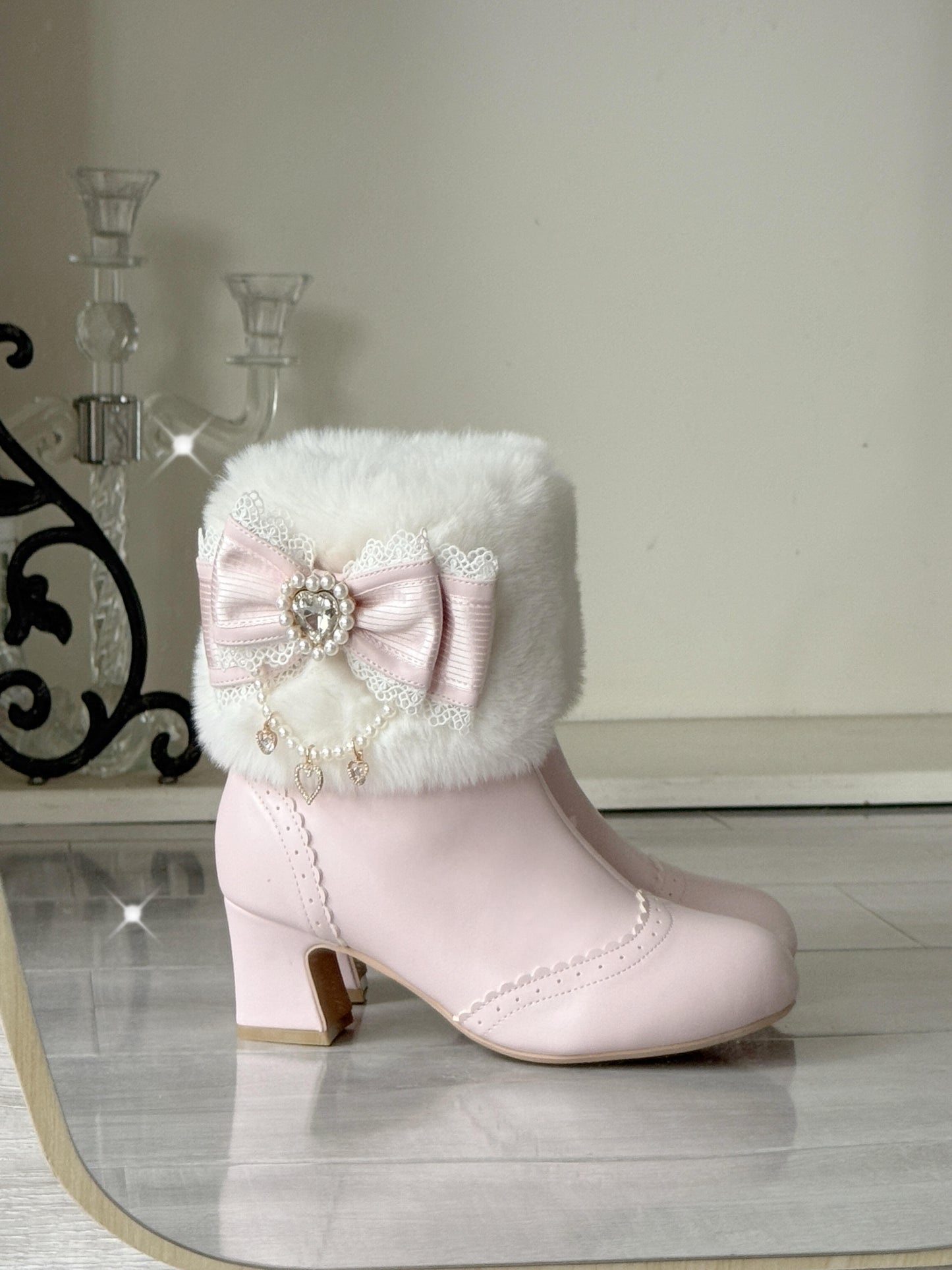 ♡ Otome Sugar ♡ - Heart Heel Ankle Boots