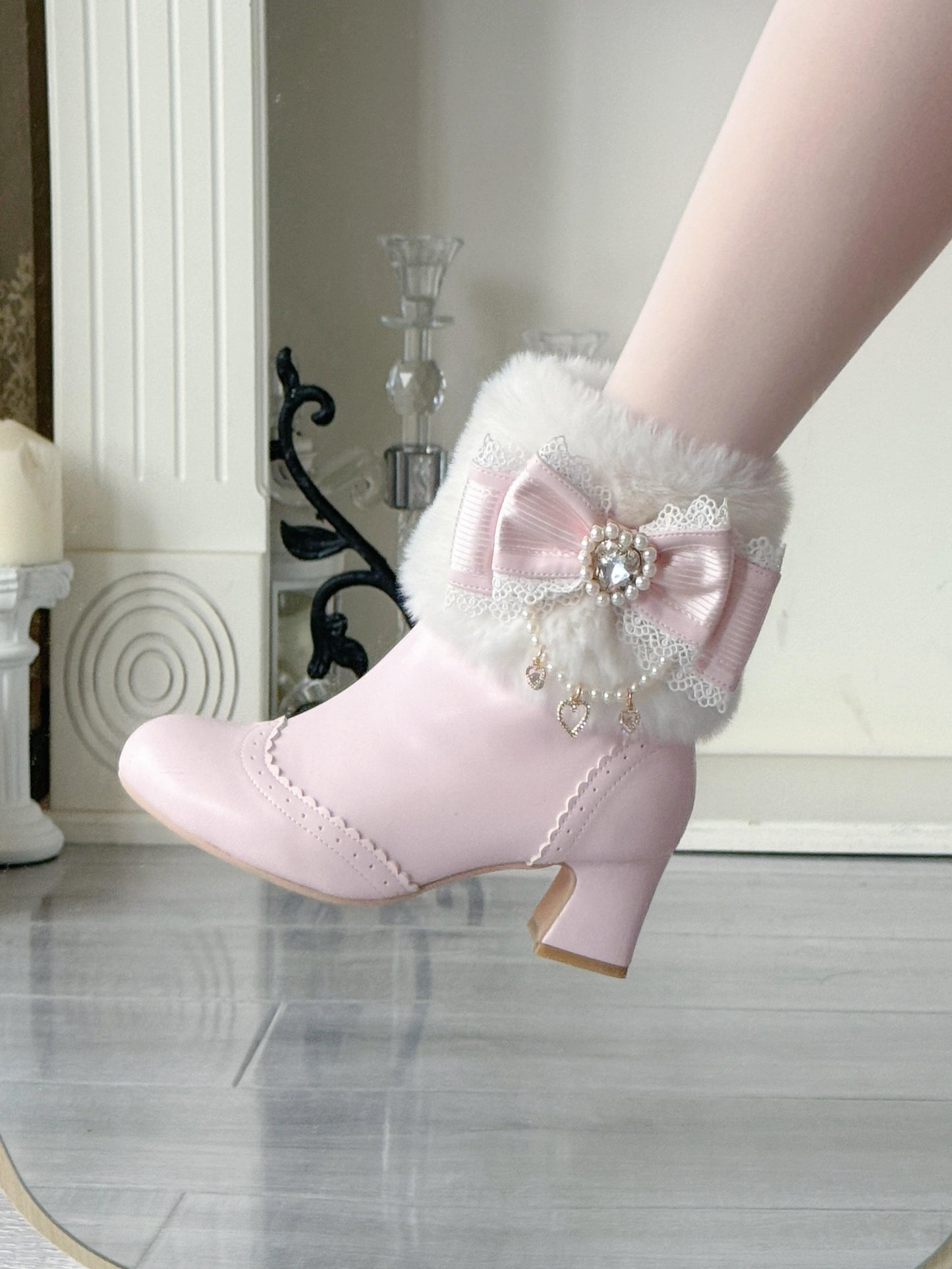 ♡ Otome Sugar ♡ - Heart Heel Ankle Boots