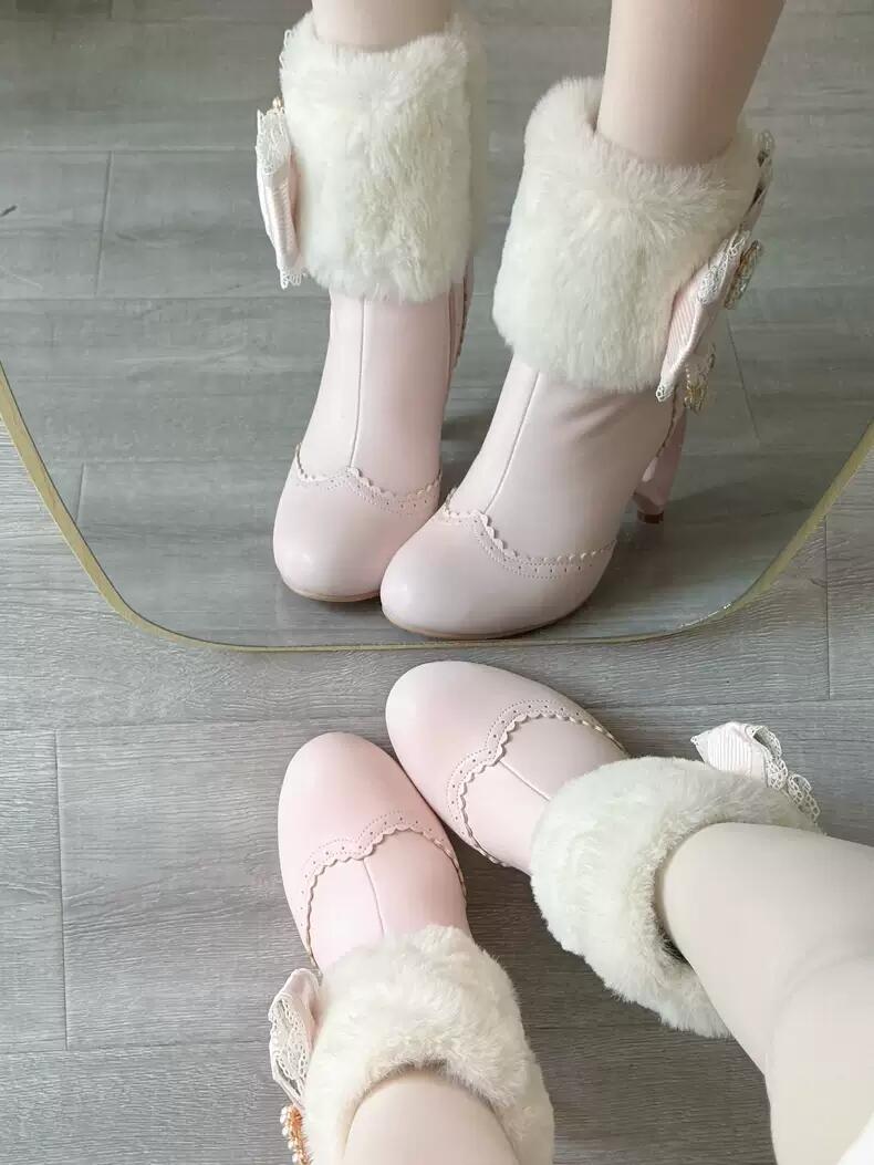 ♡ Otome Sugar ♡ - Heart Heel Ankle Boots