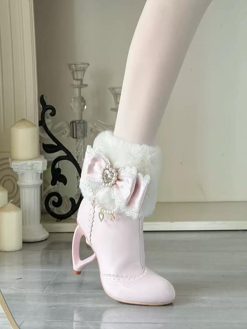 ♡ Otome Sugar ♡ - Heart Heel Ankle Boots