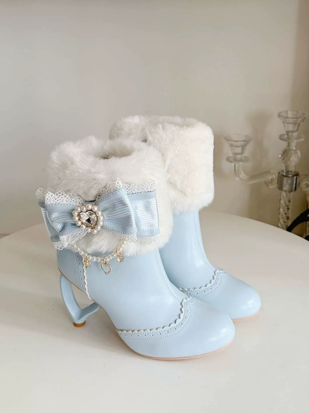 ♡ Otome Sugar ♡ - Heart Heel Ankle Boots