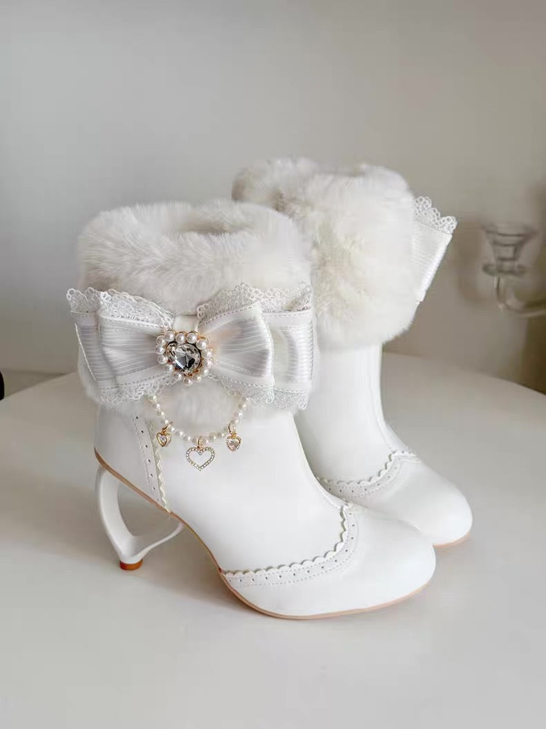 ♡ Otome Sugar ♡ - Heart Heel Ankle Boots
