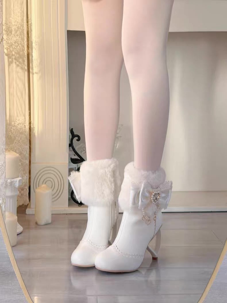 ♡ Otome Sugar ♡ - Heart Heel Ankle Boots