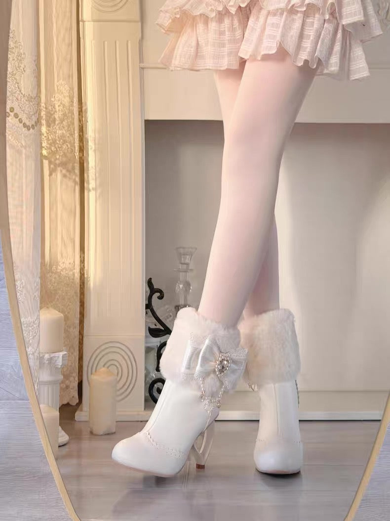 ♡ Otome Sugar ♡ - Heart Heel Ankle Boots