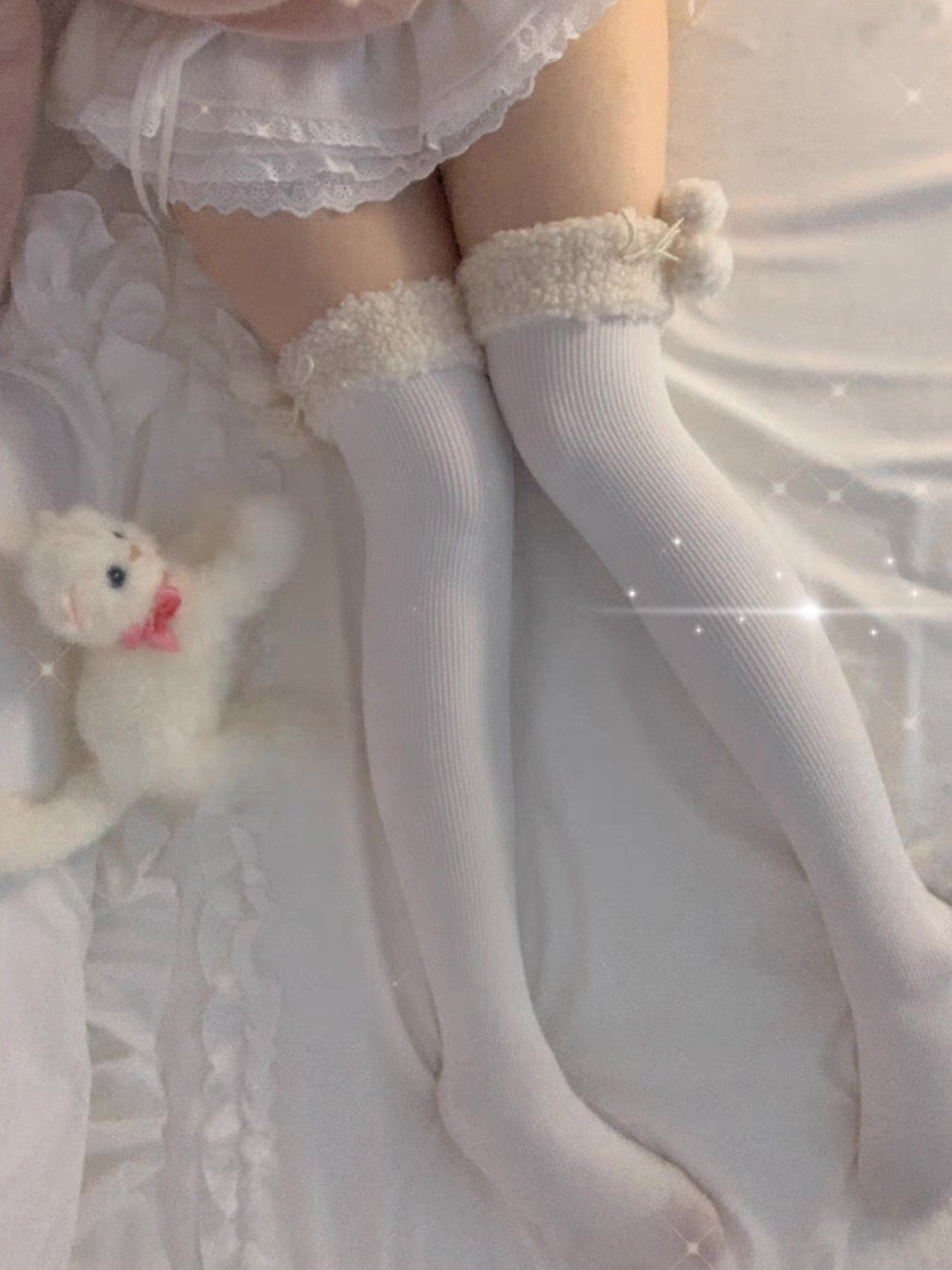 ♡ Furry Ball Thigh-Highs ♡