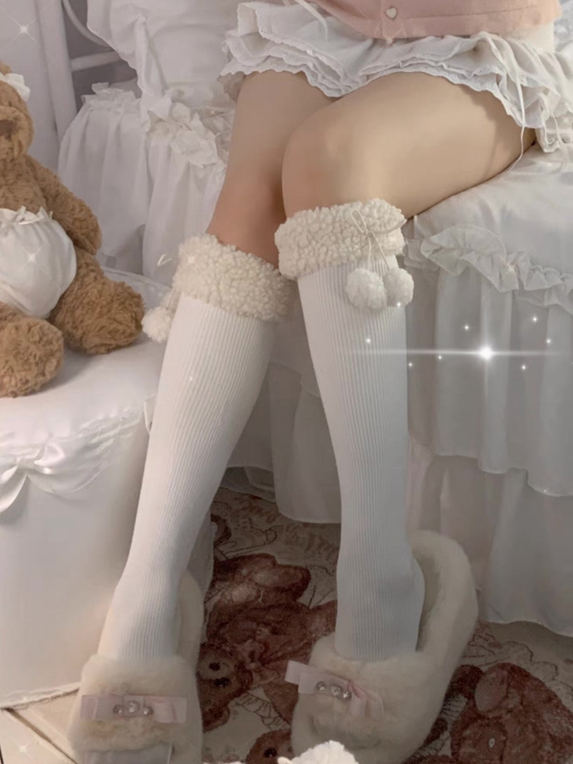 ♡ Furry Ball Thigh-Highs ♡
