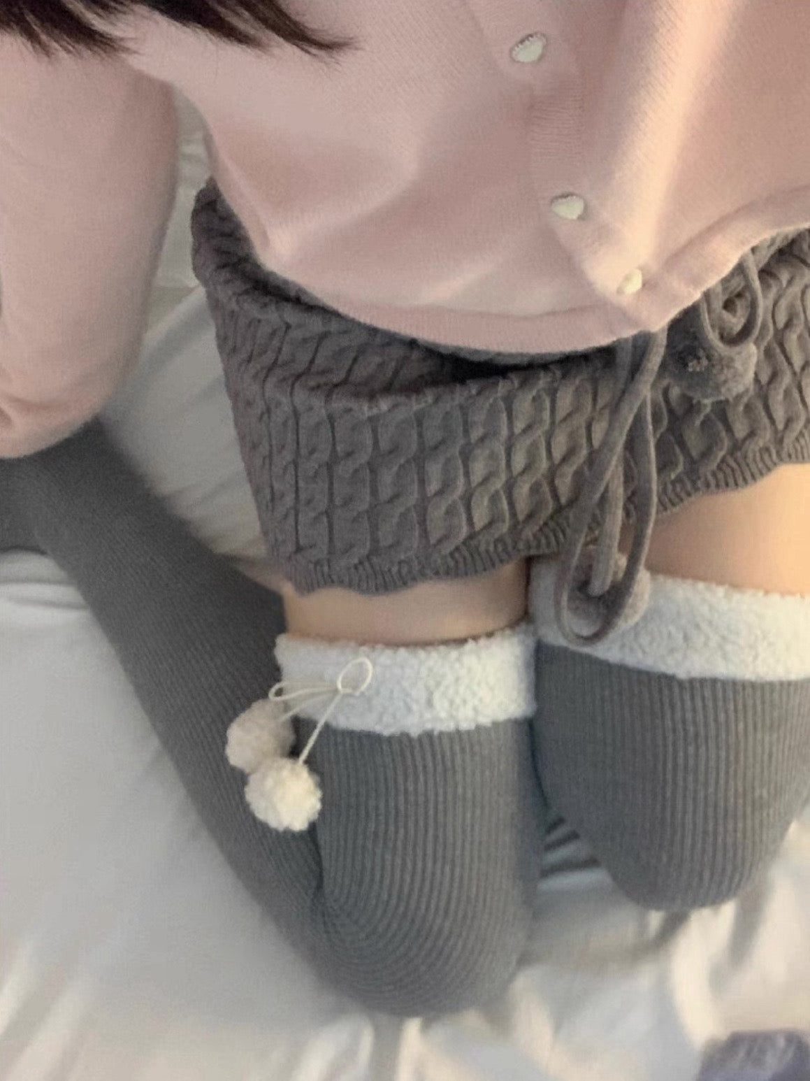 ♡ Furry Ball Thigh-Highs ♡