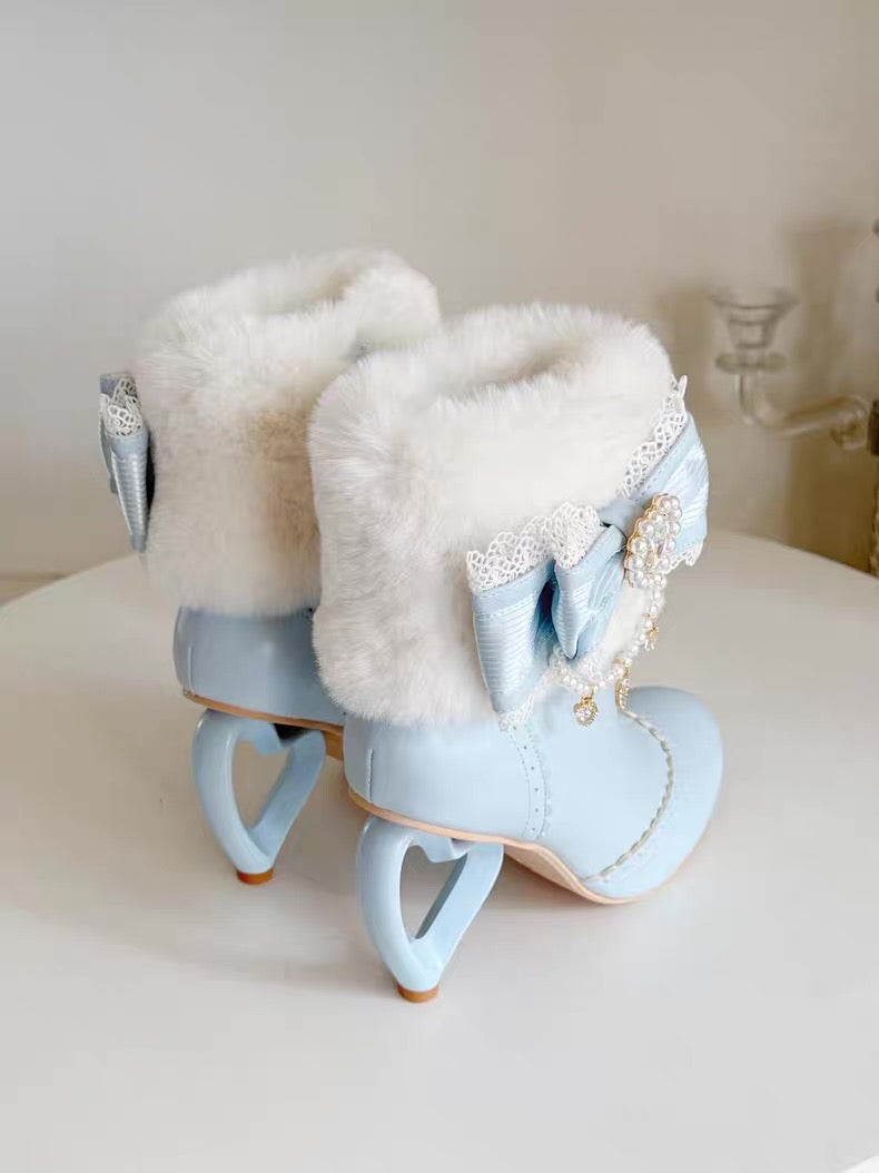 ♡ Otome Sugar ♡ - Heart Heel Ankle Boots