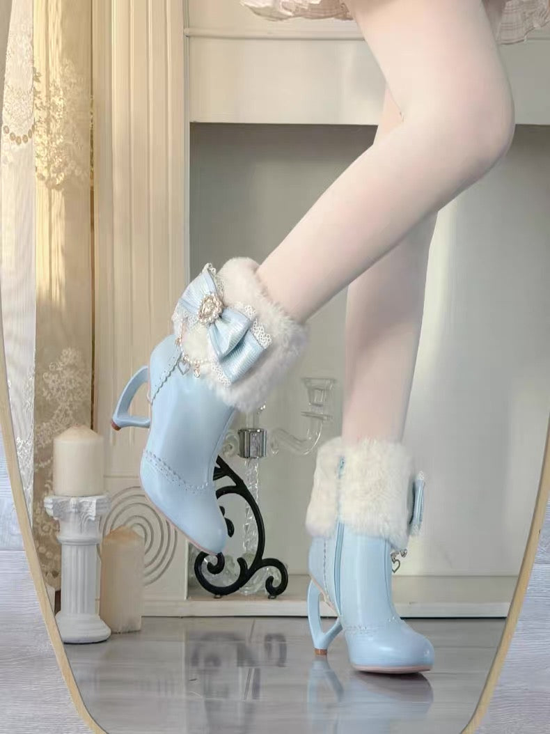 ♡ Otome Sugar ♡ - Heart Heel Ankle Boots