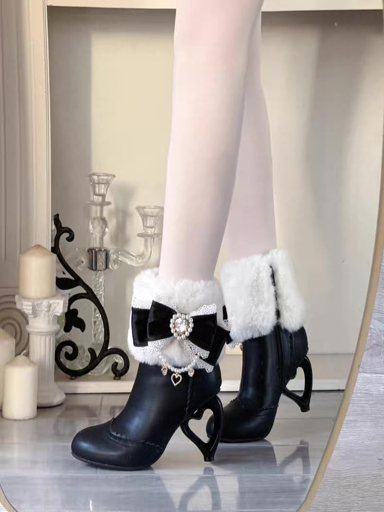 ♡ Otome Sugar ♡ - Heart Heel Ankle Boots