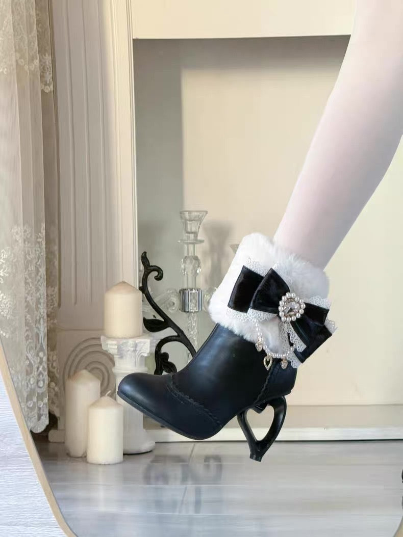 ♡ Otome Sugar ♡ - Heart Heel Ankle Boots