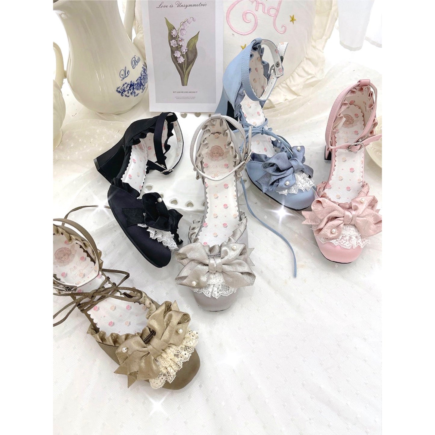 ♡ Moonlit Iris ♡ - Satin High Heels