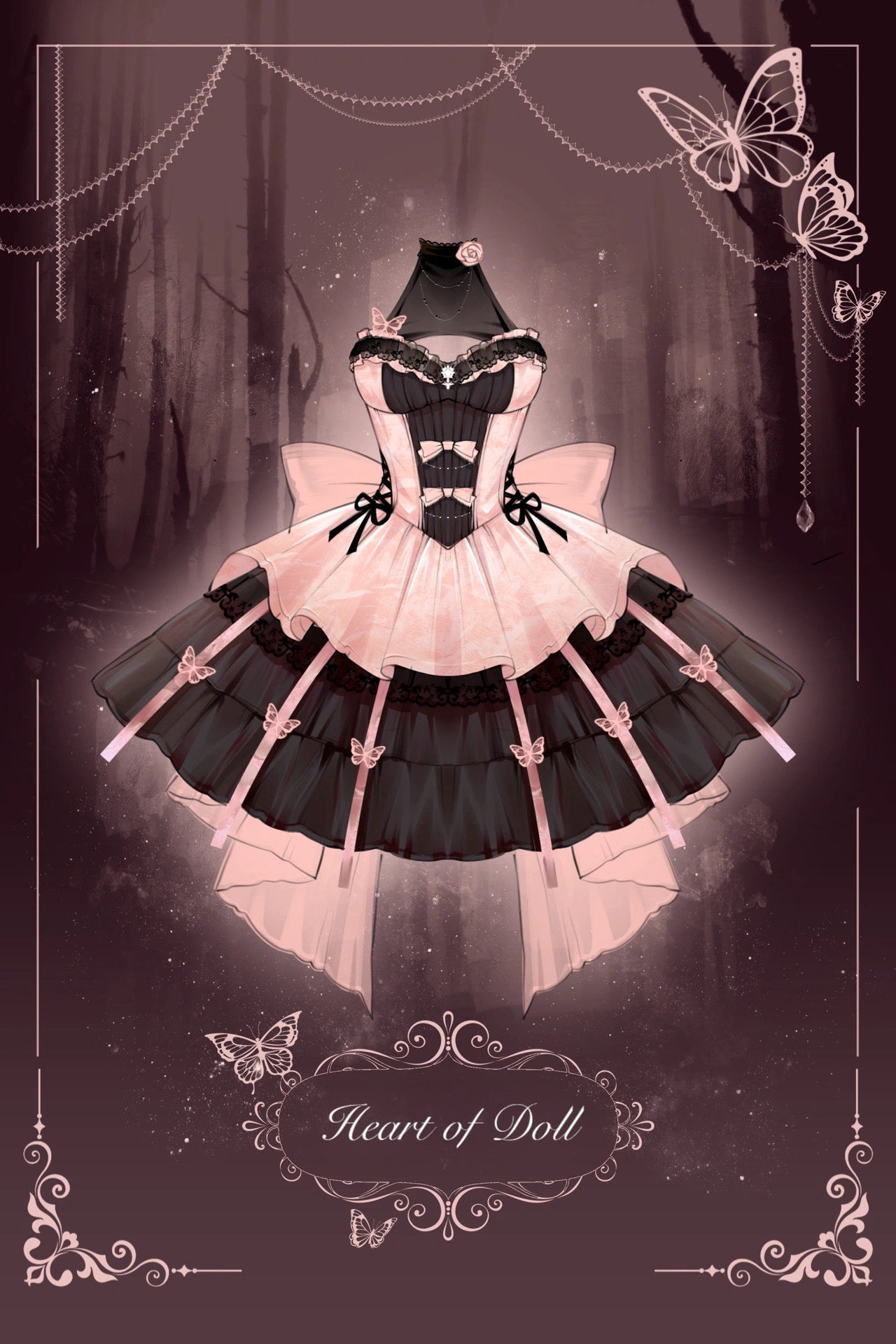 ♡ The Promise of Love ♡ - Black&Pink Dolly Dress Set