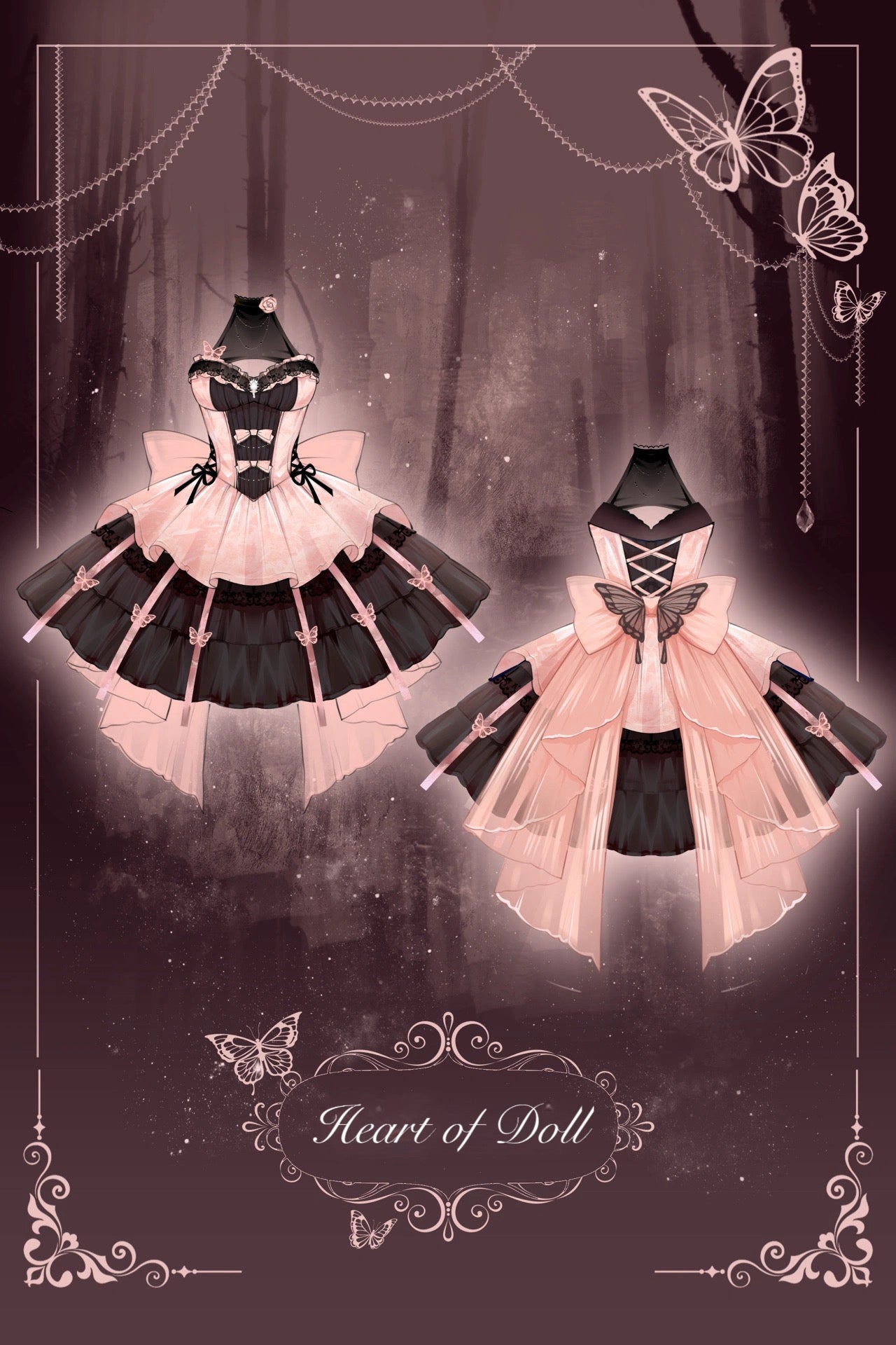 ♡ The Promise of Love ♡ - Black&Pink Dolly Dress Set