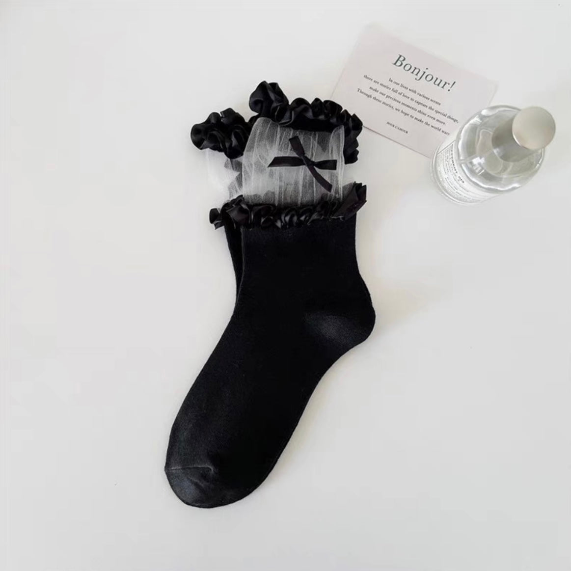 ♡ Lace Mesh Ankle Socks ♡